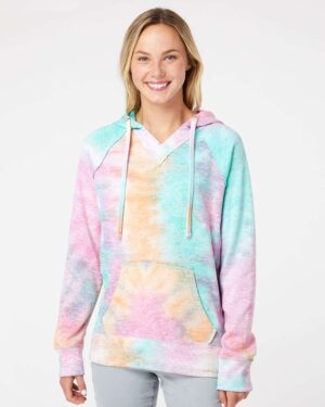 MV Sport Women’s Courtney Burnout V-Notch Hooded Sweatshirt - Image 4