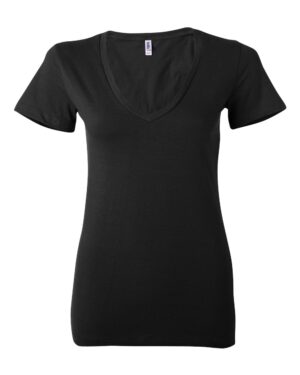 BELLA + CANVAS Women’s Jersey Deep V-Neck Tee - Image 4