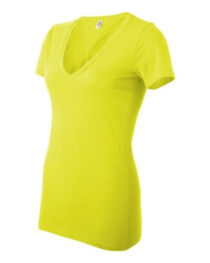 BELLA + CANVAS Women’s Jersey Deep V-Neck Tee - Image 26