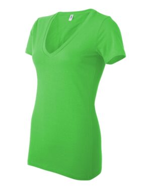 BELLA + CANVAS Women’s Jersey Deep V-Neck Tee - Image 23