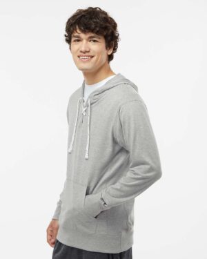 J. America Unisex Jersey Sport Lace Hooded Pullover - Image 17