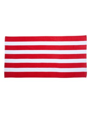 Carmel Towel Company Cabana Stripe Velour Beach Towel - Image 3