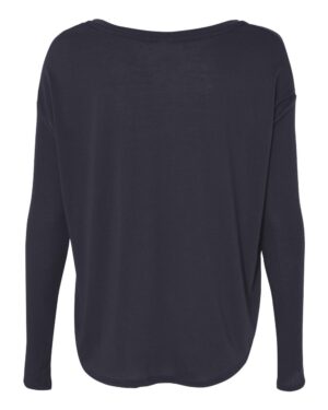 BELLA + CANVAS Women’s Flowy 2x1 Ribbed Long Sleeve Tee - Image 3