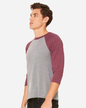 BELLA + CANVAS Unisex Three-Quarter Sleeve Baseball Tee - Image 35