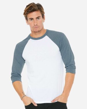 BELLA + CANVAS Unisex Three-Quarter Sleeve Baseball Tee - Image 69