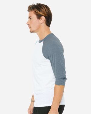 BELLA + CANVAS Unisex Three-Quarter Sleeve Baseball Tee - Image 70