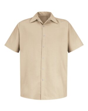 Red Kap Men's Specialized Short Sleeve Pocketless Work Shirt - Image 5