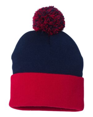 Sportsman 12" Pom-Pom Cuffed Beanie - Image 44