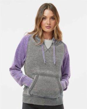 J. America Women's Zen Fleece Raglan Hooded Sweatshirt - Image 10