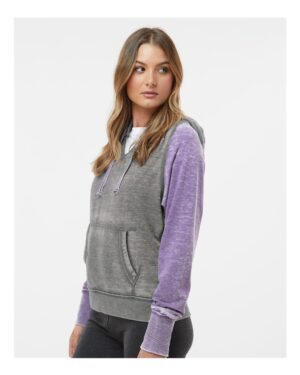J. America Women's Zen Fleece Raglan Hooded Sweatshirt - Image 11