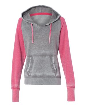 J. America Women's Zen Fleece Raglan Hooded Sweatshirt - Image 13