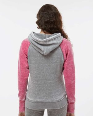 J. America Women's Zen Fleece Raglan Hooded Sweatshirt - Image 18
