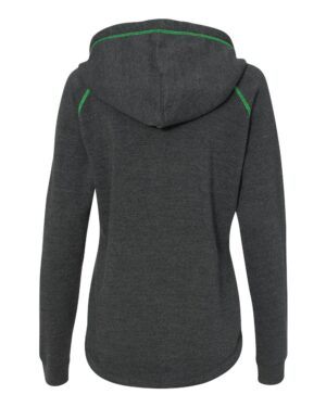 J. America Women's Triblend Half-Zip Hooded Sweatshirt - Image 3