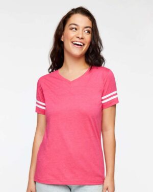 LAT Women's Football V-Neck Fine Jersey Tee - Image 25
