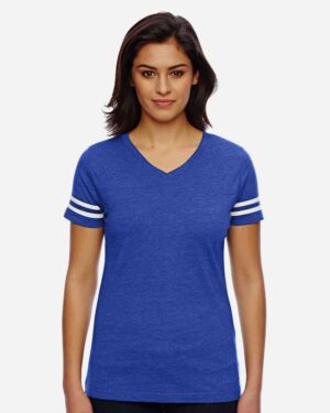 LAT Women's Football V-Neck Fine Jersey Tee - Image 37