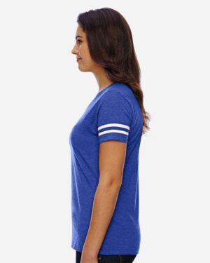 LAT Women's Football V-Neck Fine Jersey Tee - Image 38
