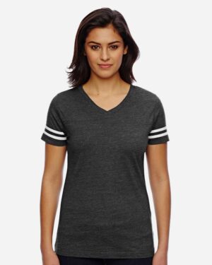 LAT Women's Football V-Neck Fine Jersey Tee - Image 43