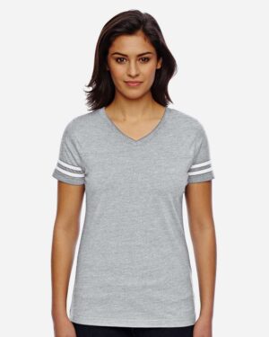LAT Women's Football V-Neck Fine Jersey Tee - Image 19