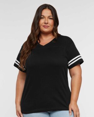 LAT Women's Football V-Neck Fine Jersey Tee - Image 4