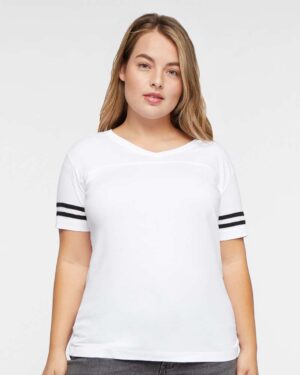 LAT Women's Football V-Neck Fine Jersey Tee - Image 53