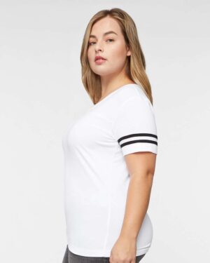 LAT Women's Football V-Neck Fine Jersey Tee - Image 54