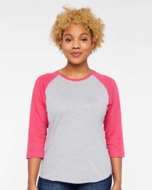 LAT Women's Baseball Fine Jersey Three-Quarter Sleeve Tee - Image 9