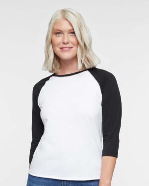LAT Women's Baseball Fine Jersey Three-Quarter Sleeve Tee - Image 39