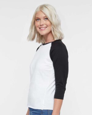 LAT Women's Baseball Fine Jersey Three-Quarter Sleeve Tee - Image 40