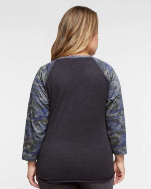 LAT Women's Baseball Fine Jersey Three-Quarter Sleeve Tee - Image 35