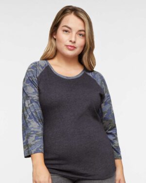 LAT Women's Baseball Fine Jersey Three-Quarter Sleeve Tee - Image 33