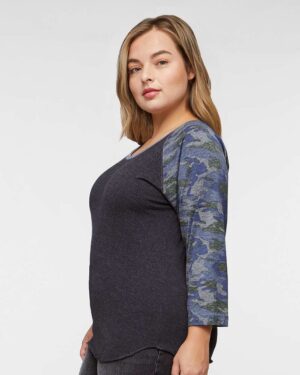 LAT Women's Baseball Fine Jersey Three-Quarter Sleeve Tee - Image 34