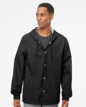 Independent Trading Co. Men's Water-Resistant Hooded Windbreaker - Image 4