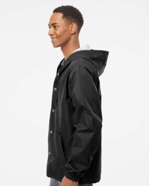 Independent Trading Co. Men's Water-Resistant Hooded Windbreaker - Image 5