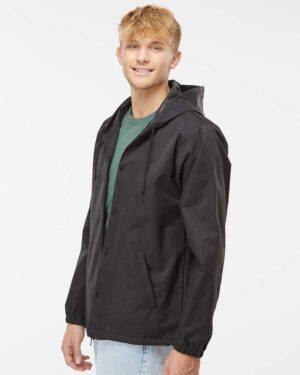 Independent Trading Co. Men's Water-Resistant Hooded Windbreaker - Image 11