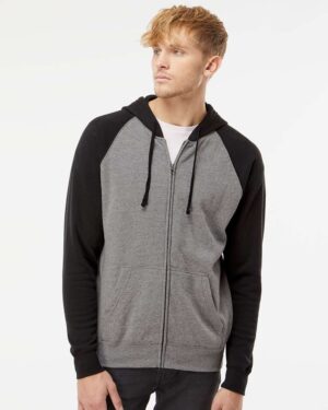 Independent Trading Co. Unisex Special Blend Raglan Full-Zip Hooded Sweatshirt - Image 43