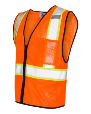 Kishigo Unisex Economy Contrasting Vest with Zippered Front - Image 5