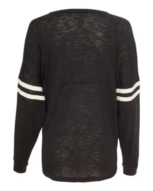 Boxercraft Women’s Slub Jersey Varsitee V-Neck Long Sleeve T-Shirt - Image 3