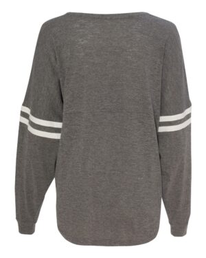 Boxercraft Women’s Slub Jersey Varsitee V-Neck Long Sleeve T-Shirt - Image 6