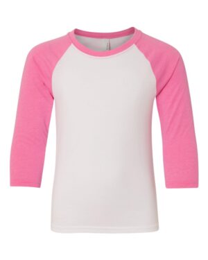 Next Level Youth CVC Three-Quarter Sleeve Raglan T-Shirt - Image 4