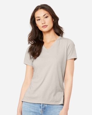 BELLA + CANVAS Women's Relaxed Heather CVC V-Neck Tee - Image 13