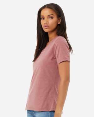 BELLA + CANVAS Women's Relaxed Heather CVC V-Neck Tee - Image 20
