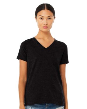 BELLA + CANVAS Women's Relaxed Heather CVC V-Neck Tee - Image 55