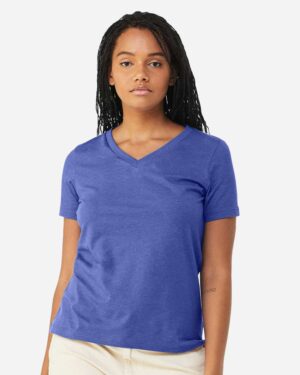 BELLA + CANVAS Women's Relaxed Heather CVC V-Neck Tee - Image 49