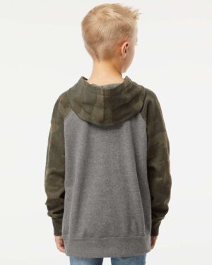 Independent Trading Co. Youth Lightweight Special Blend Raglan Hooded Sweatshirt - Image 37