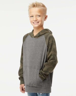 Independent Trading Co. Youth Lightweight Special Blend Raglan Hooded Sweatshirt - Image 36