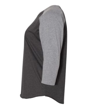 LAT Women's Curvy Collection Baseball Three-Quarter Sleeve Tee - Image 13