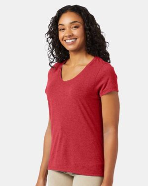 Hanes Women's Perfect-T Triblend V-Neck T-Shirt - Image 27