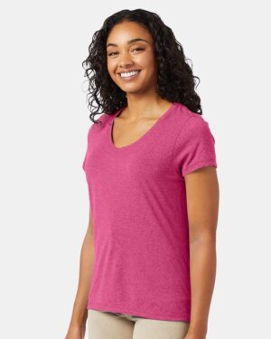 Hanes Women's Perfect-T Triblend V-Neck T-Shirt - Image 15