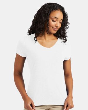 Hanes Women's Perfect-T Triblend V-Neck T-Shirt - Image 8
