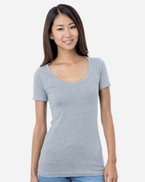 Bayside Women's USA-Made Scoop Neck T-Shirt - Image 3